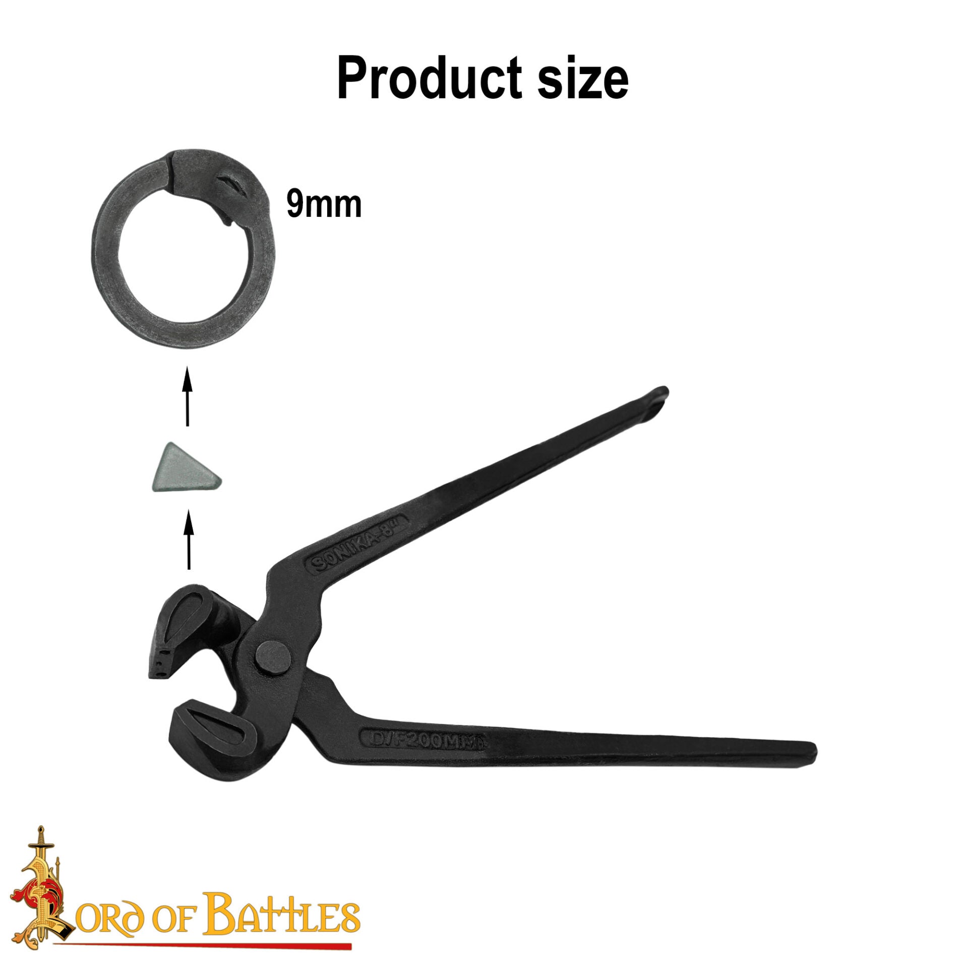 Herramienta de Remachado de Cuña - Alicates de Acero Negro de 8 Pulgadas para Anillos de Cota de Malla de 9 Mm - Herramienta de Remachado de Ensamblaje de Cota de Malla Auténtica - Imagen 3