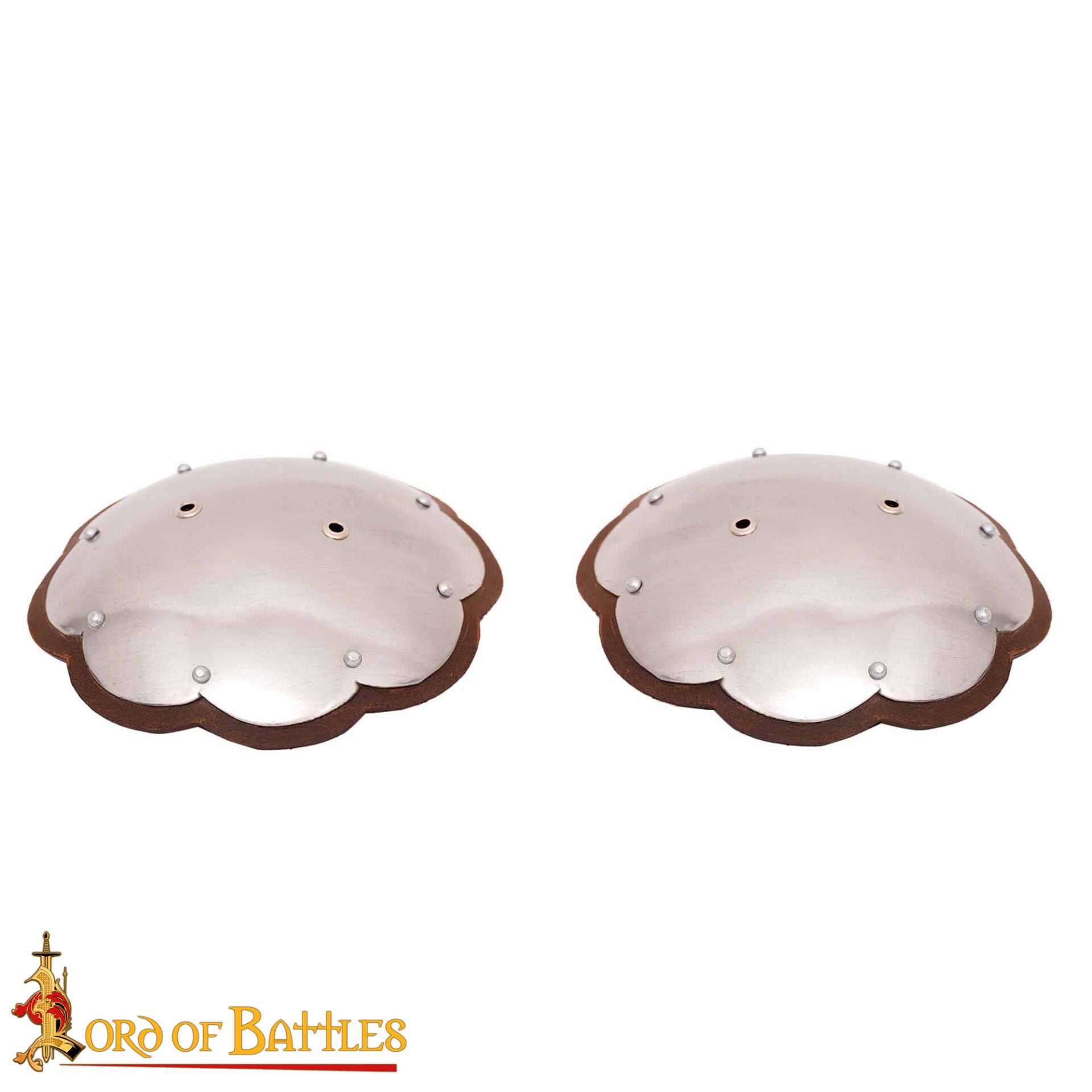 Redondel Ligero del Siglo Xiv Spaulders con Bordes Cortados en Cuero Calibre 16 - Imagen 4