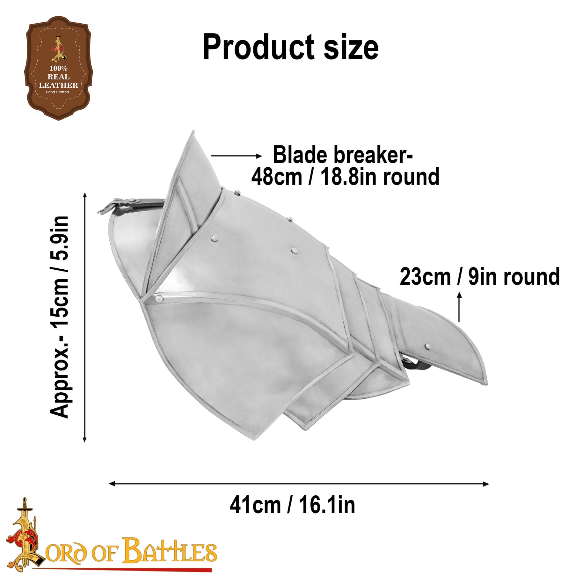 Pauldrons de Acero de Fantasía Medieval con Rompehojas - Imagen 3