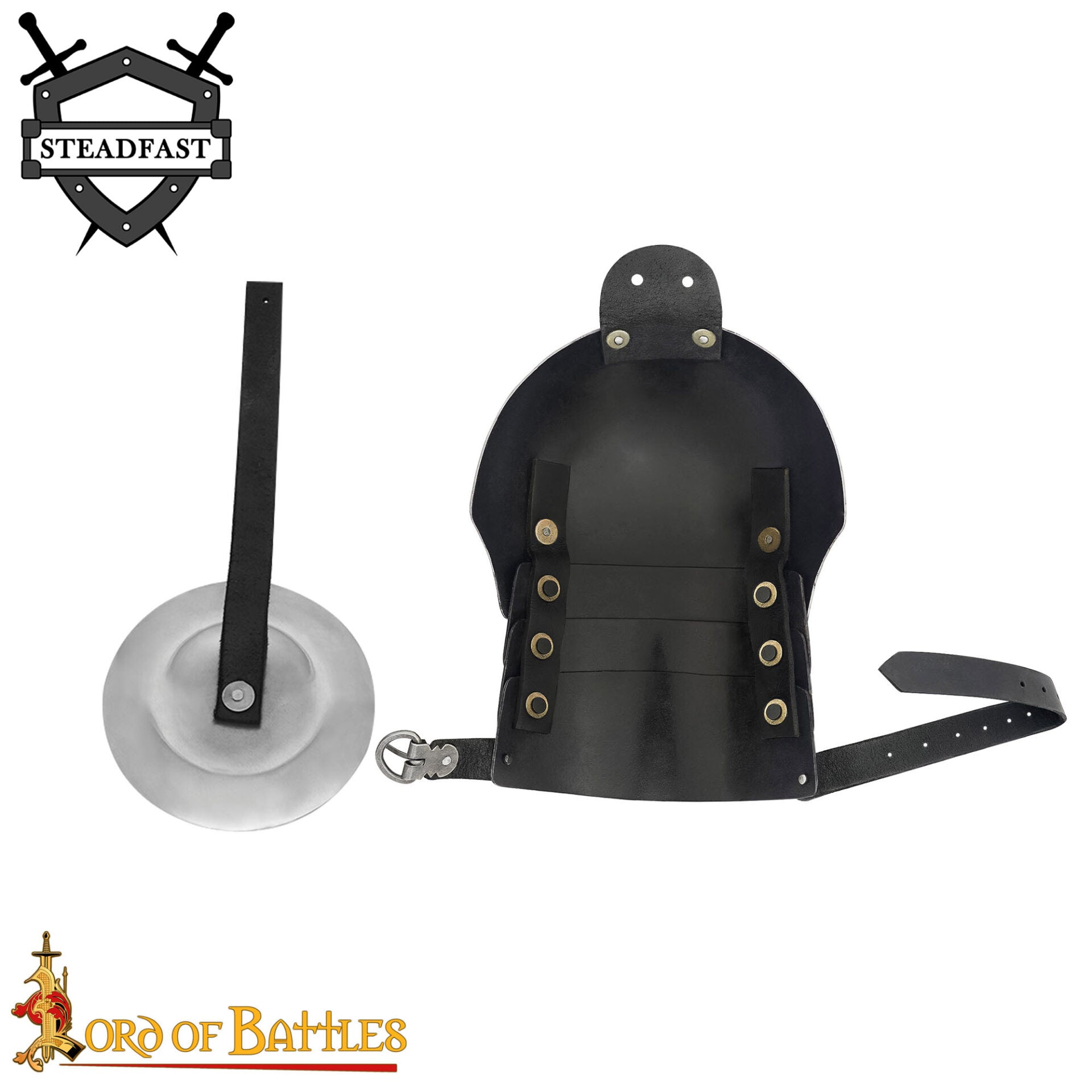 Pauldrons de Acero del Siglo Xiv-principios del Xv con Rondel - Armadura de Hombro Pulida de Calibre 16 - Imagen 5