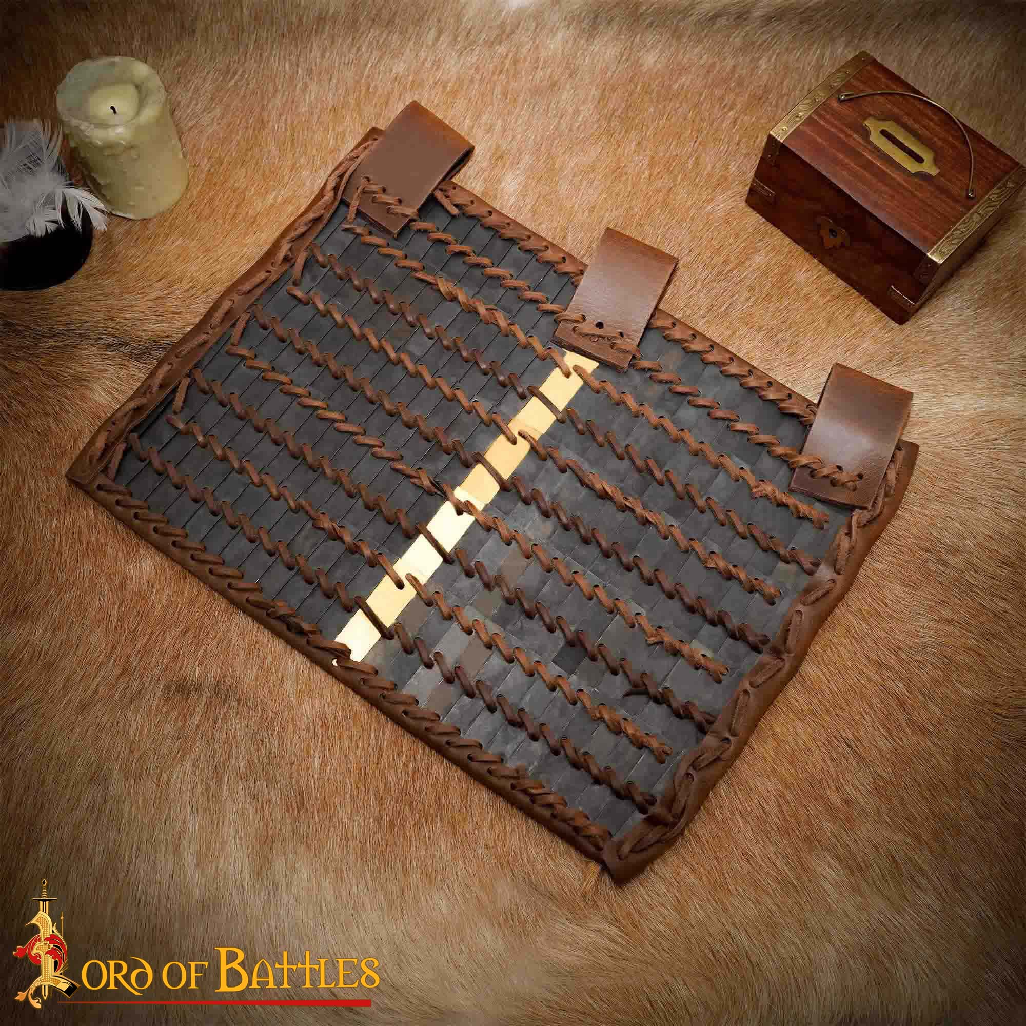 Armadura Medieval de Faldón Lamelar - Placas de Acero Calibre 20 con Refuerzo de Cuero - Protección de Cadera de Guerrero - Imagen 6