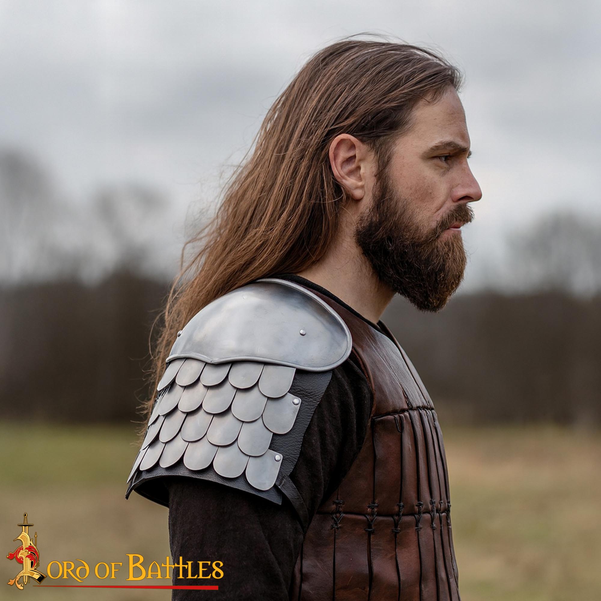 Escamas Medievales Spaulders Hombro Armadura Acero - Imagen 2