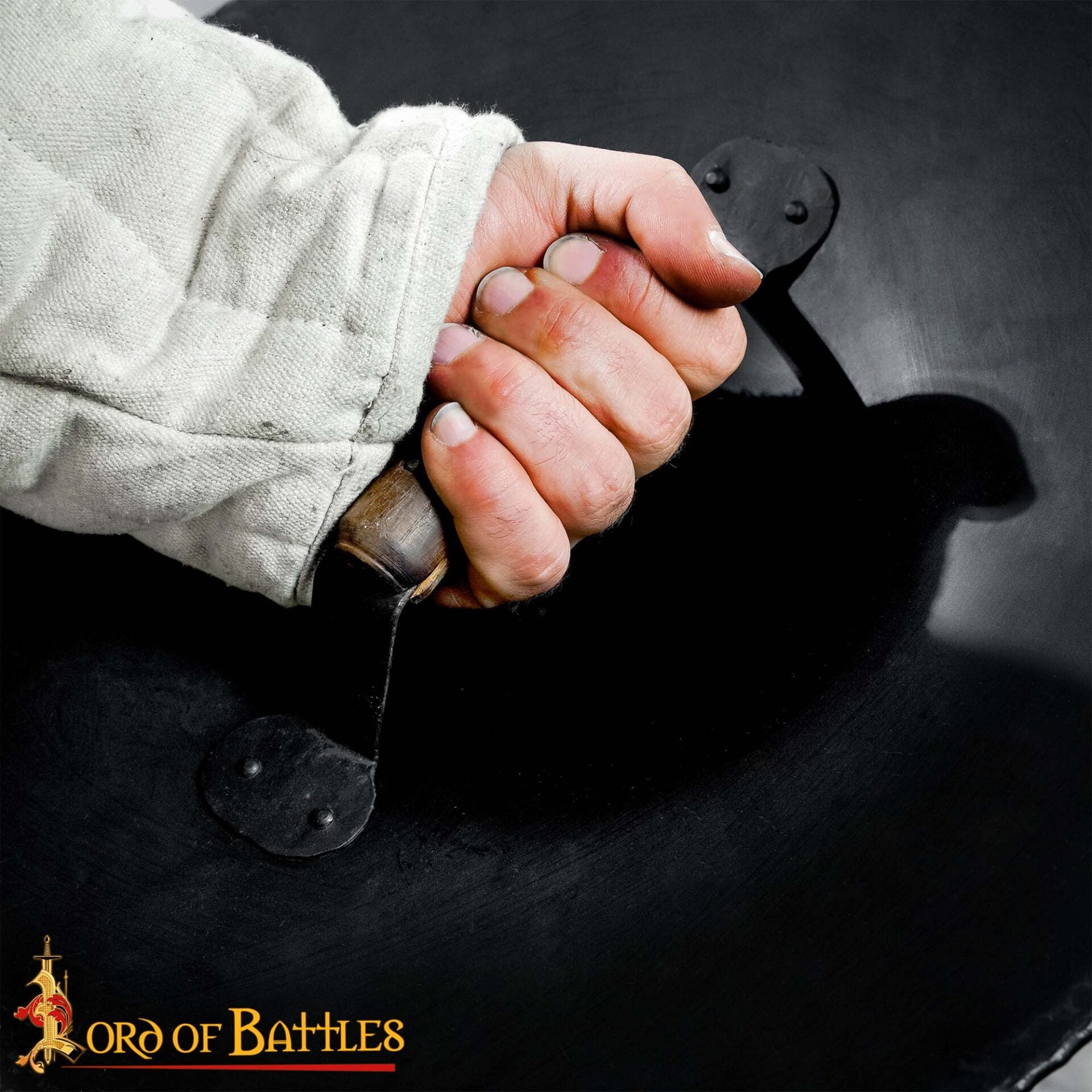 Escudo Hebilla de Esgrima - Escudo Medieval Ennegrecido Pequeño - Imagen 7