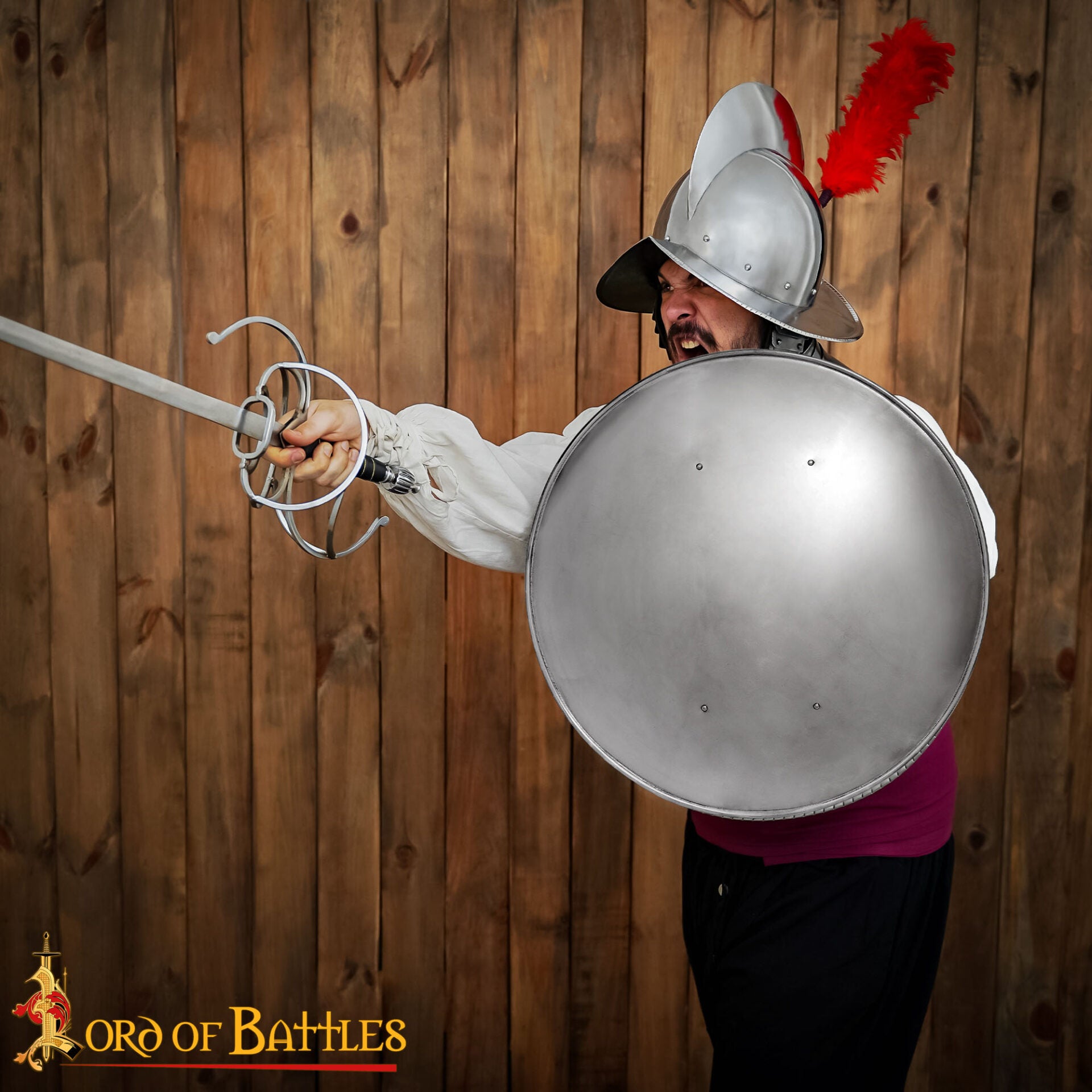 Escudo de Acero Redondo Rodella Hecho a Mano - Imagen 2