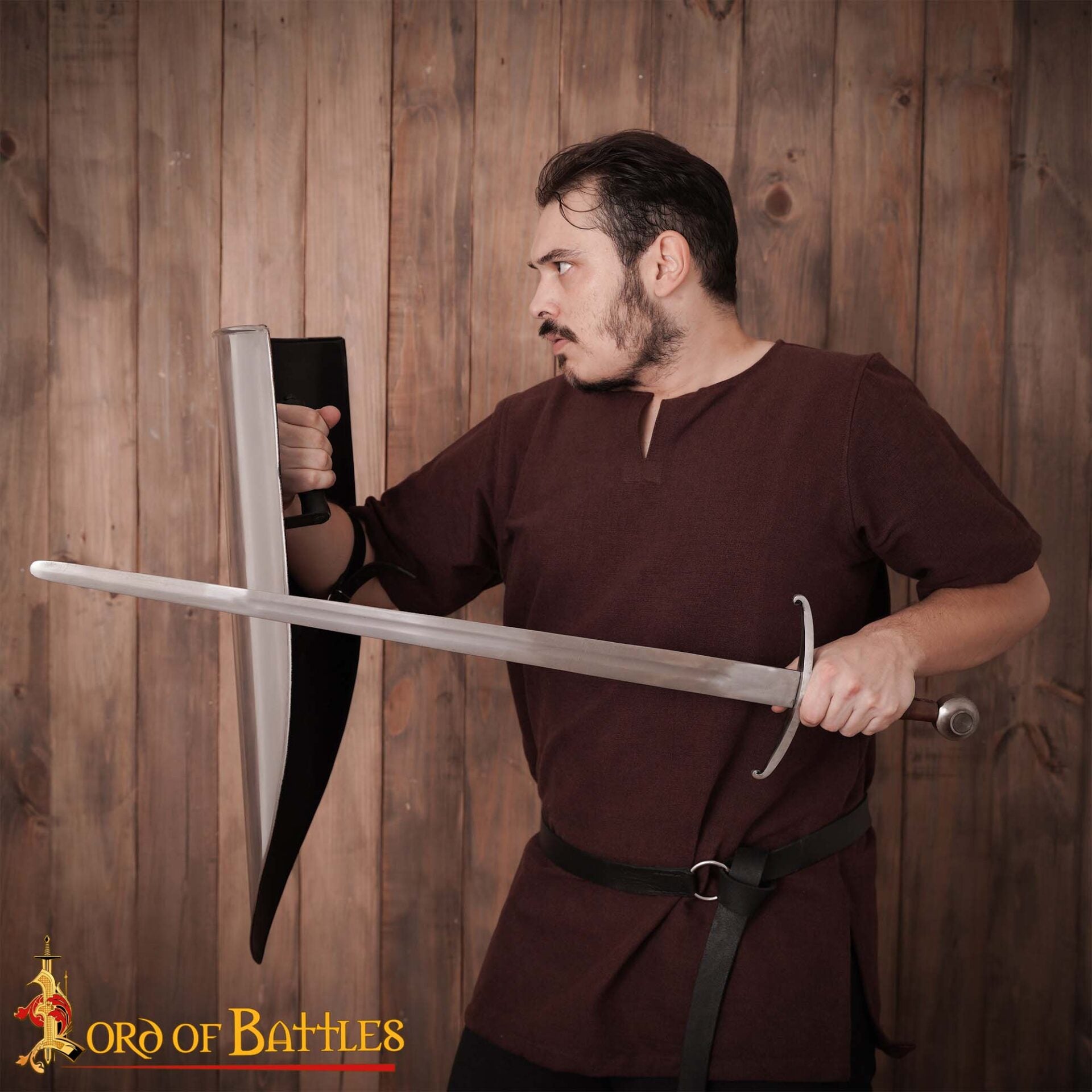 Medieval Izquierda Escudo del Calentador de Acero en Blanco Acero Calibre 18 - Imagen 5