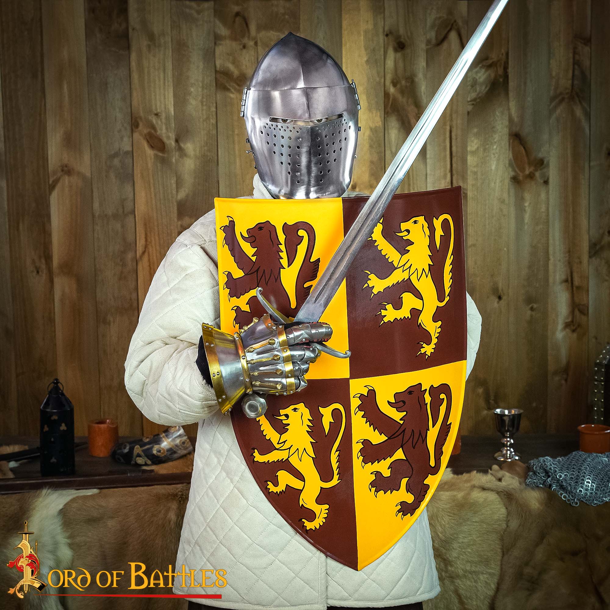 Escudo Galés Decorativo con León Rampante Escudo de Armas de Owain Glyndwr - Imagen 2