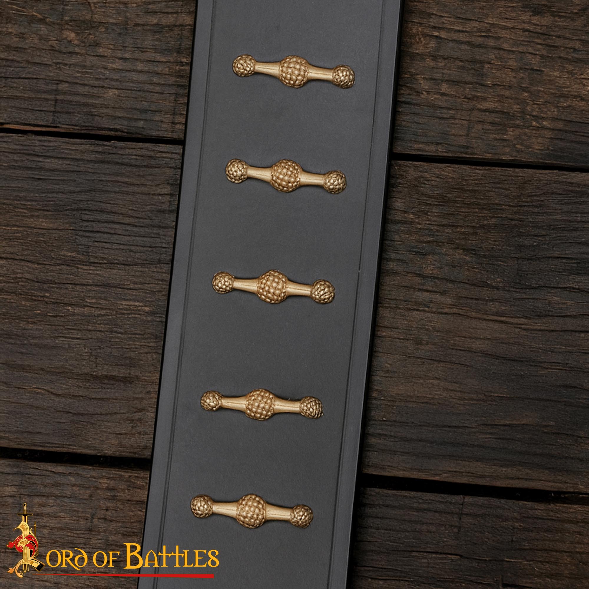 Juego de 5 Monturas Decorativas Medievales de Latón Macizo - Imagen 2