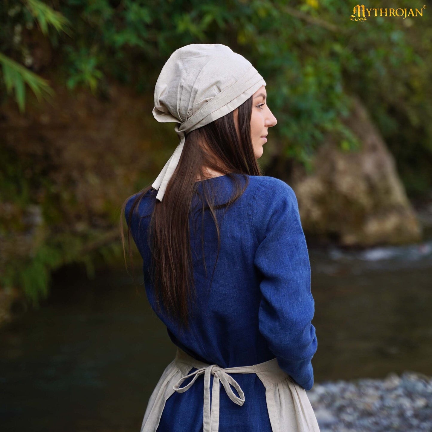Gorro de Santa Birgita: Sombrero Medieval Modesto y Práctico de Mezcla de Lino y Algodón para Recreaciones y Larp - Imagen 6