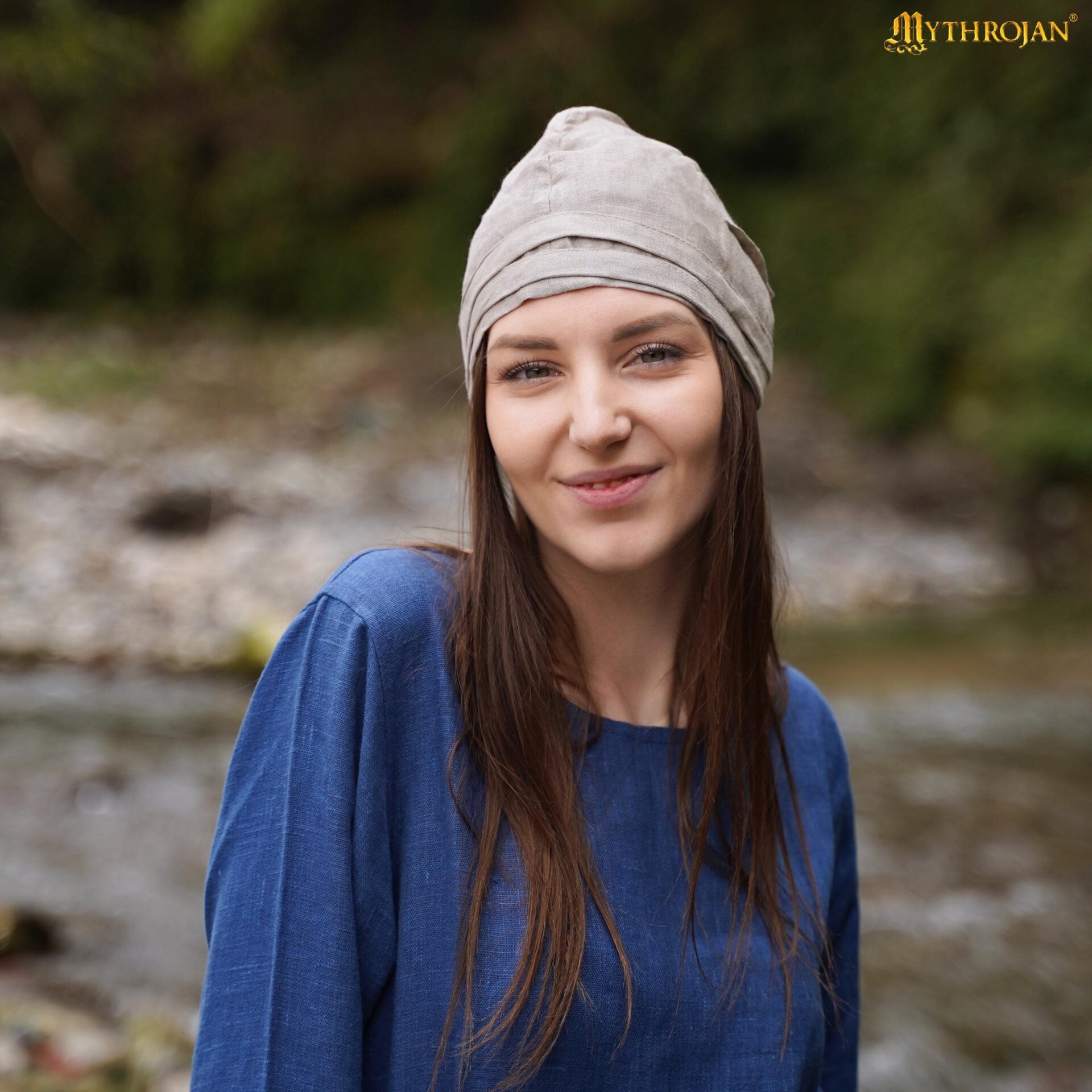 Gorro de Santa Birgita: Tocado Medieval Auténtico 100% de Lino para Recreaciones E Historia Viva - Imagen 5