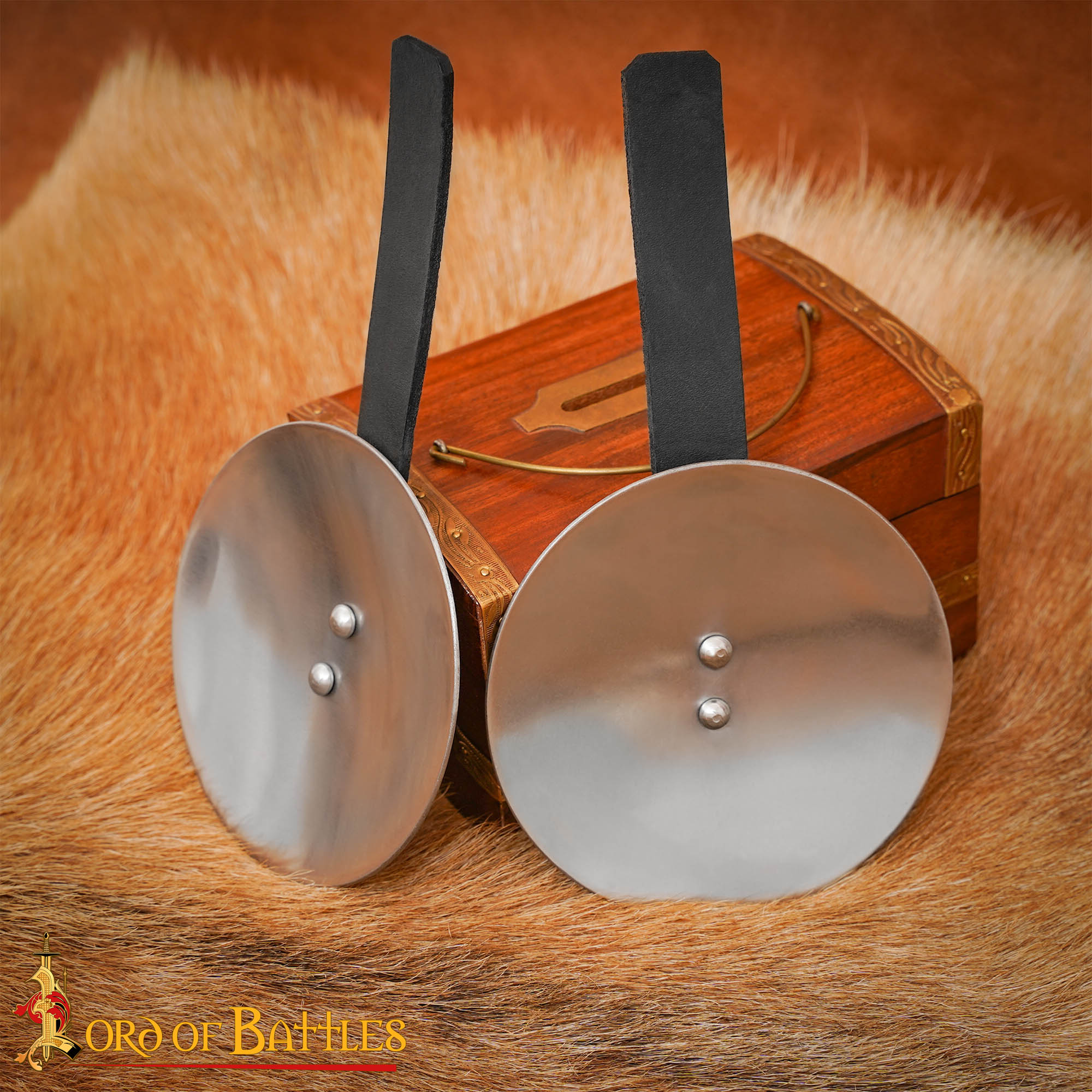 Rondeles Medievales de Acero con Correas de Cuero - Pareja - Imagen 11