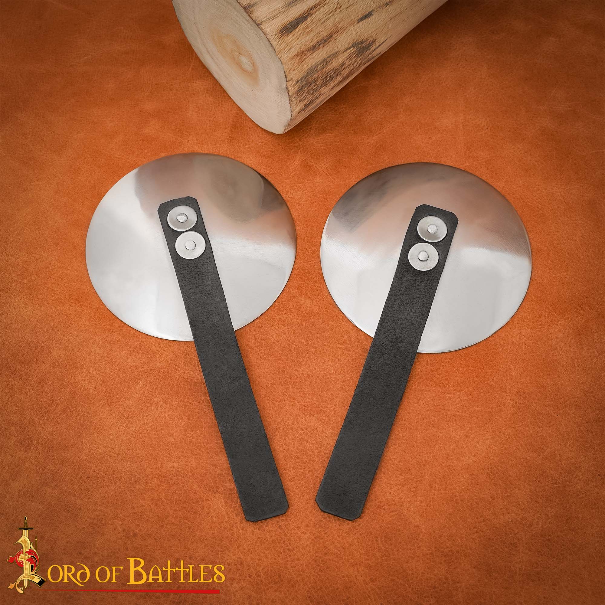 Rondeles Medievales de Acero con Correas de Cuero - Pareja - Imagen 12