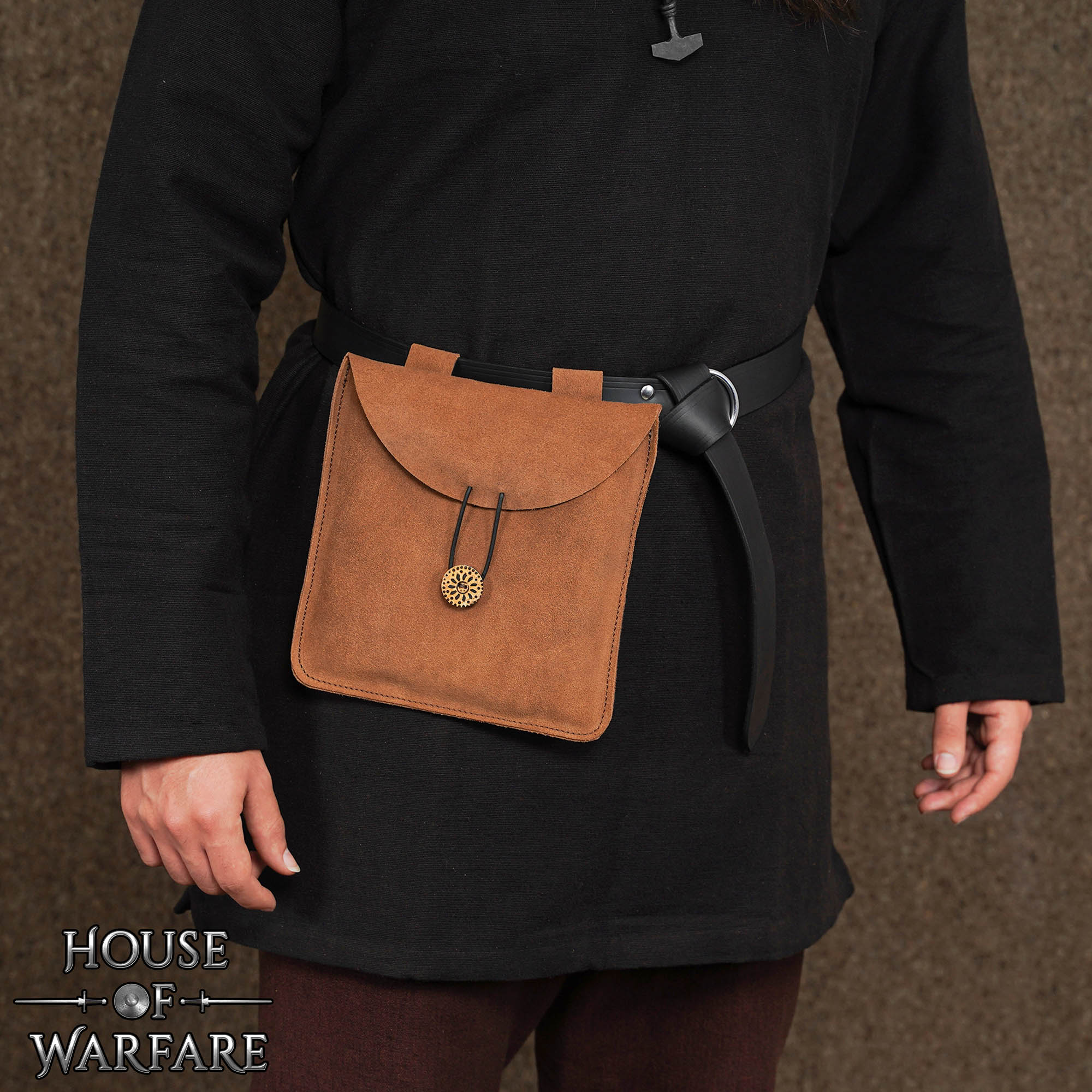 Bolsa Medieval Artesanal de Ante Grande - Imagen 1