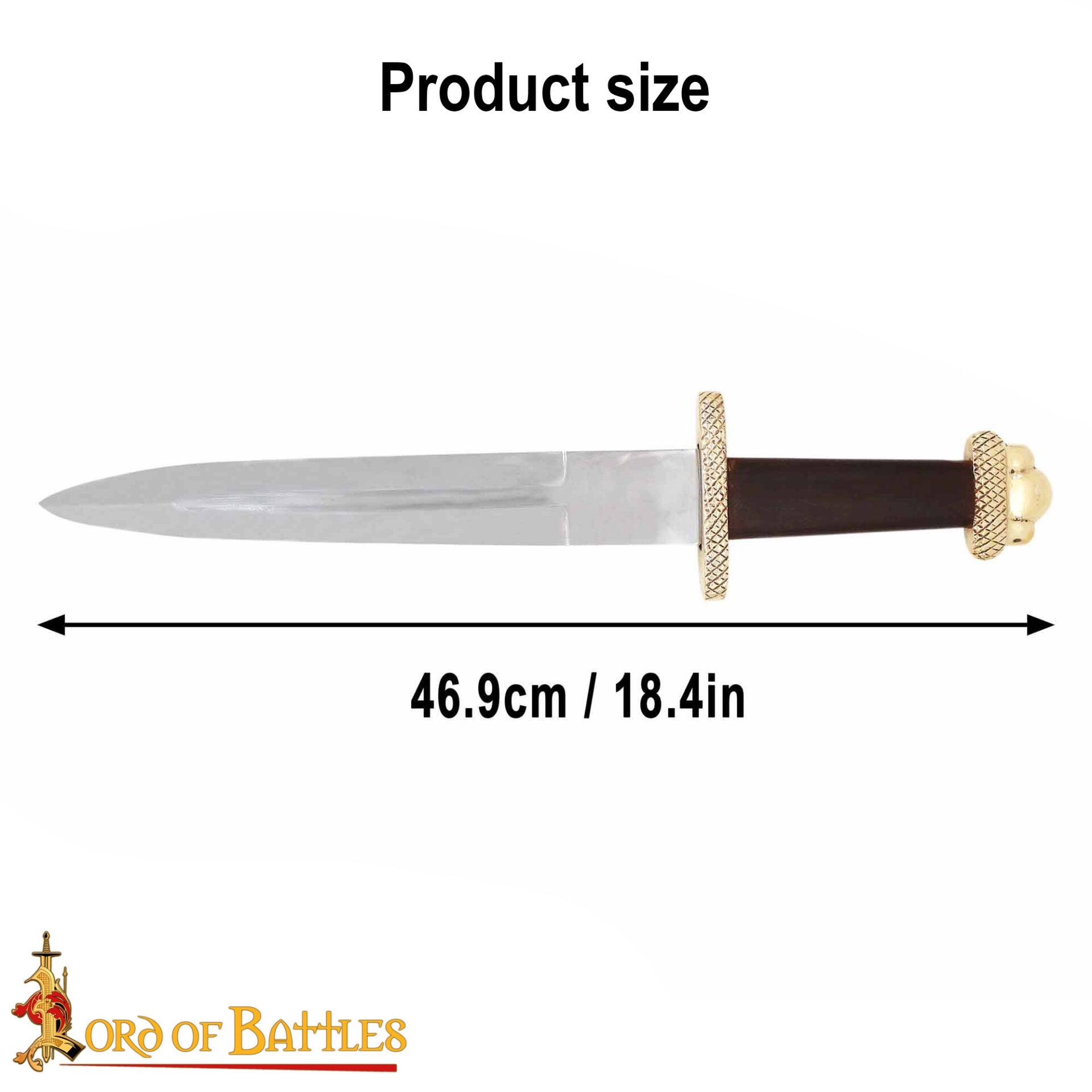 Daga Vikinga con Penacho Trilobulado de Latón Macizo Puro - Imagen 3