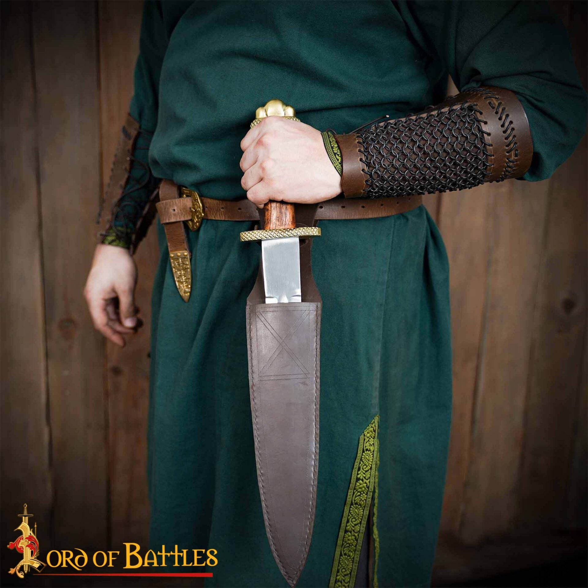 Daga Vikinga con Penacho Trilobulado de Latón Macizo Puro - Imagen 5