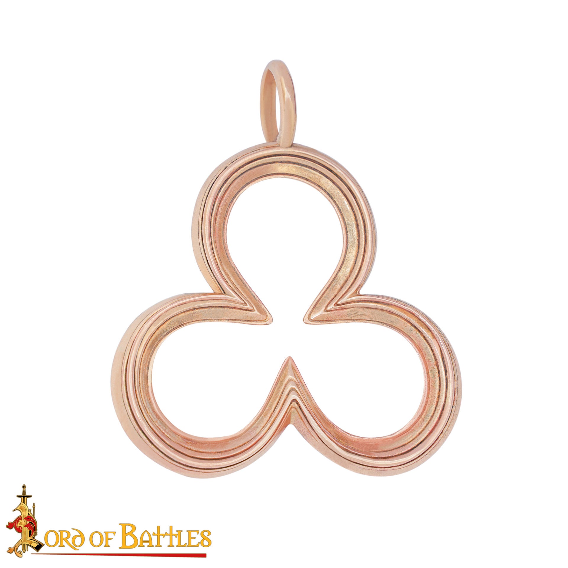 Colgante Medieval Trébol - Amuleto de Bronce Fundido con Diseño de Trébol | Joyería Fundida a la Cera Perdida - Imagen 4