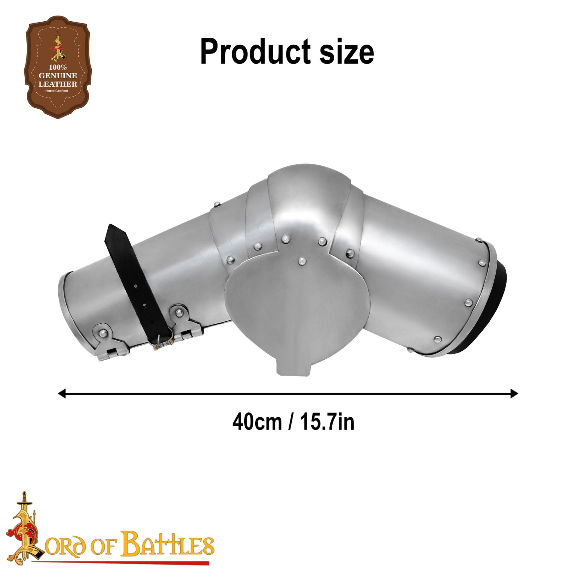 Vambraces de Acero Pulido del Siglo Xiv con Coderas Articuladas - Imagen 3