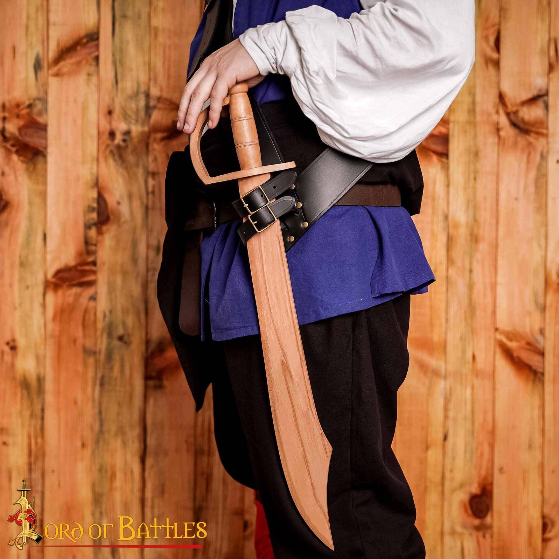 Espada de Práctica Pirata de Madera - Puntal de Entrenamiento Artesanal de 30" con Acabado Natural - Imagen 6