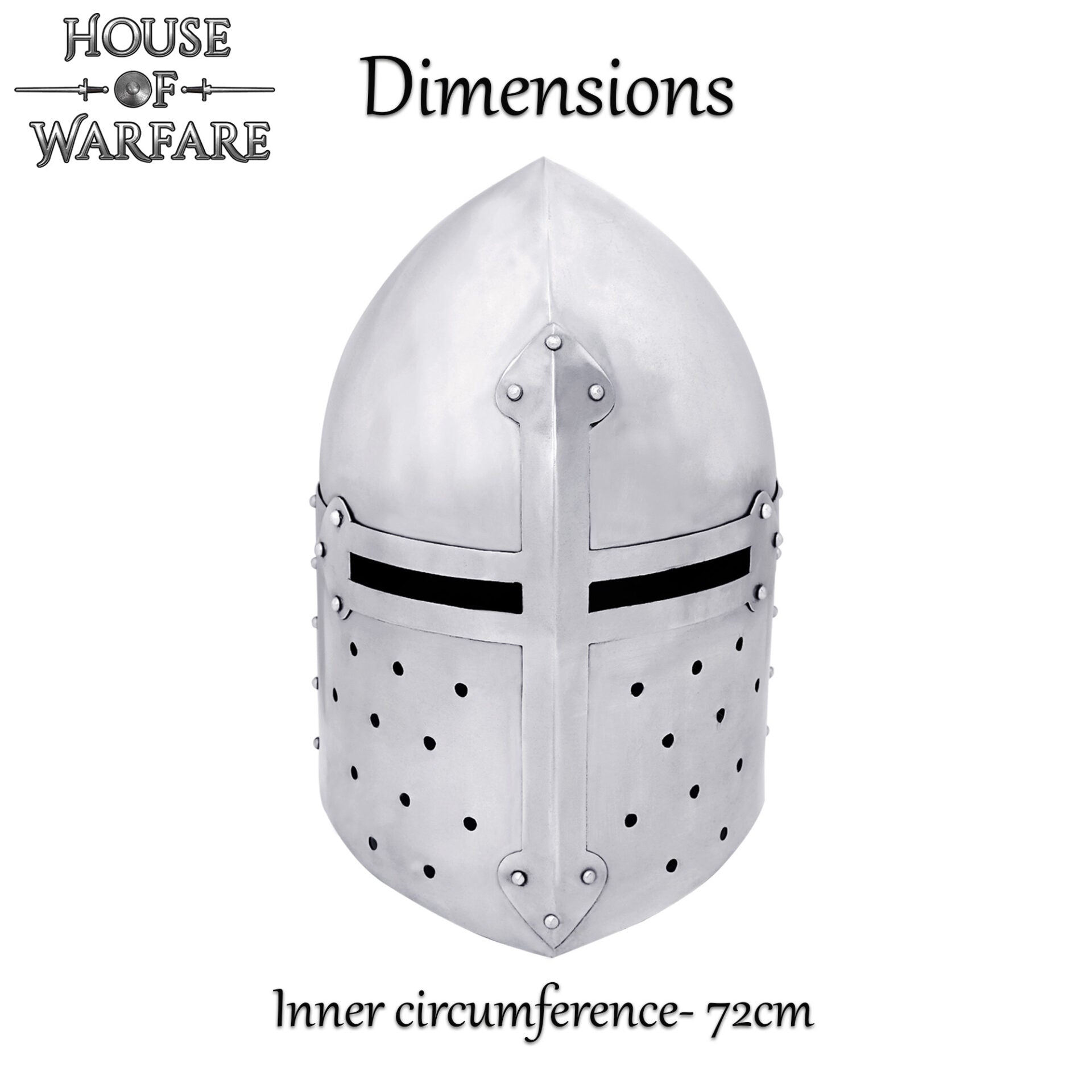 Casco Medieval Sugar Loaf con Forro Acolchado- Larp, Display - Imagen 3