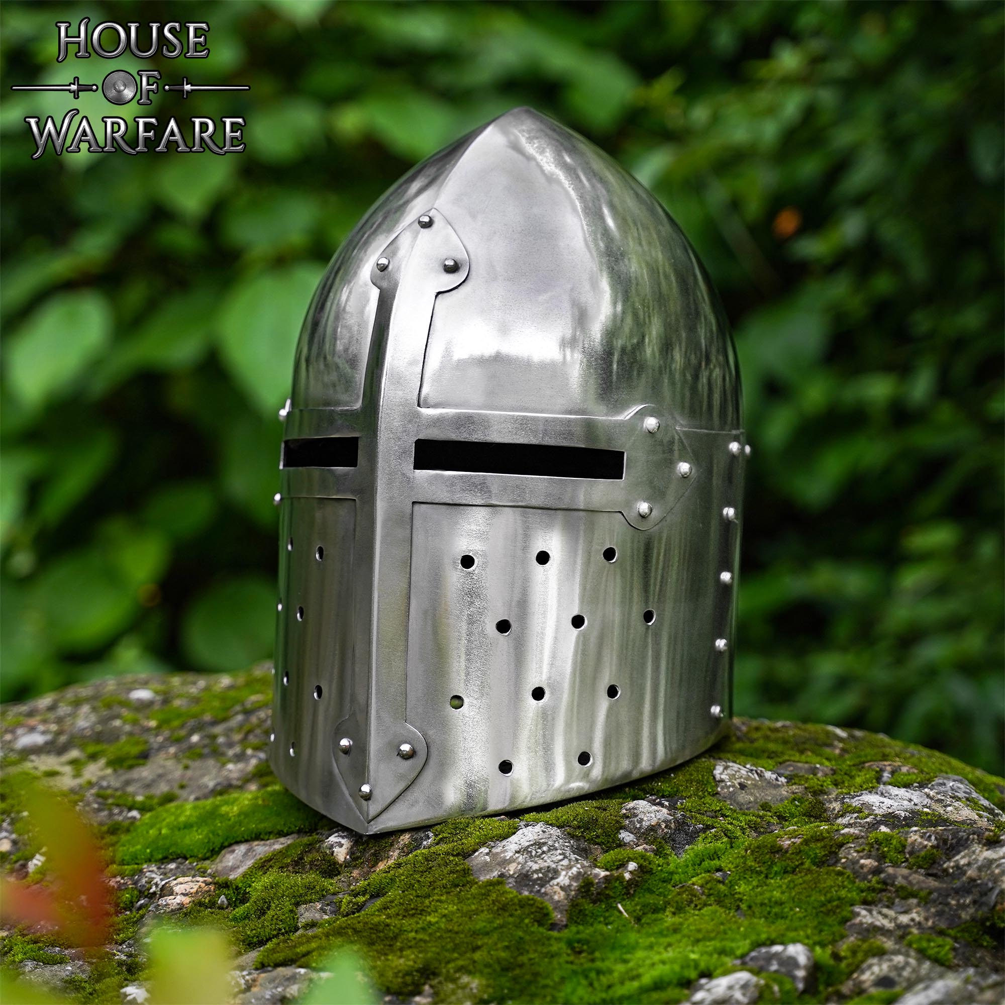 Casco Medieval Sugar Loaf con Forro Acolchado- Larp, Display - Imagen 1