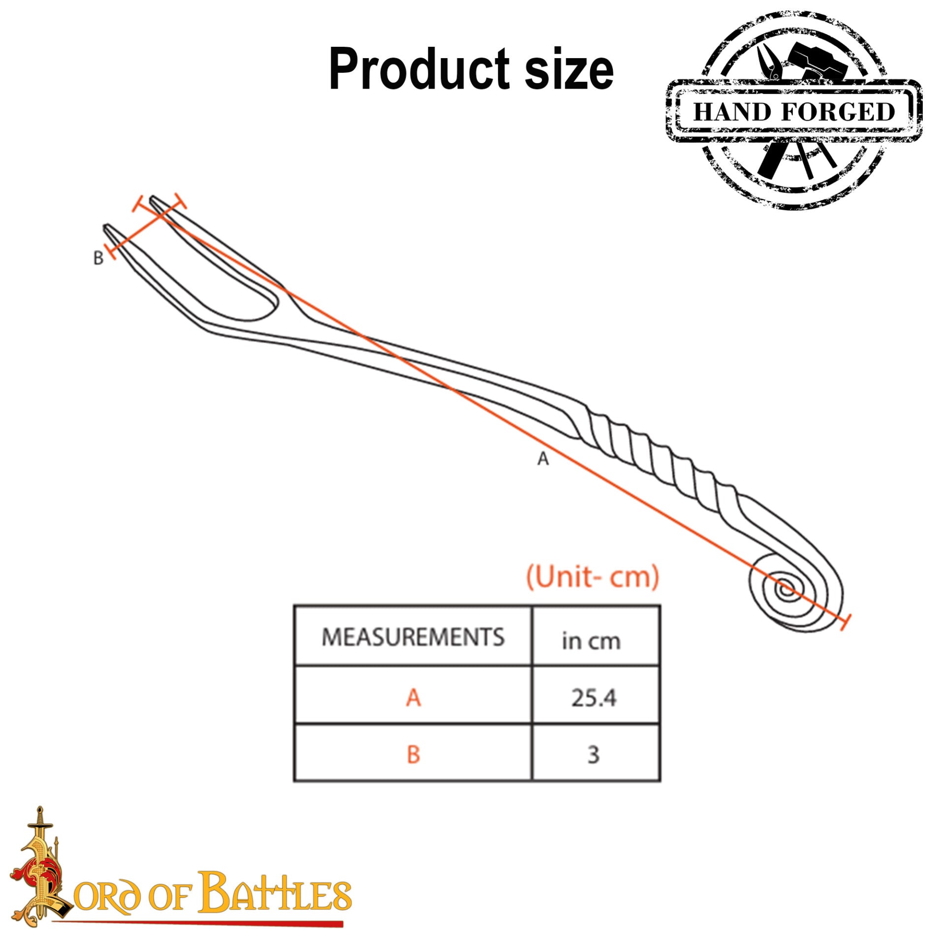 Viking Tenedor de Hierro Forjado a Mano para Ollas - Mango Retorcido Herramienta para Cocinar y Servir a Fuego Abierto - Imagen 12