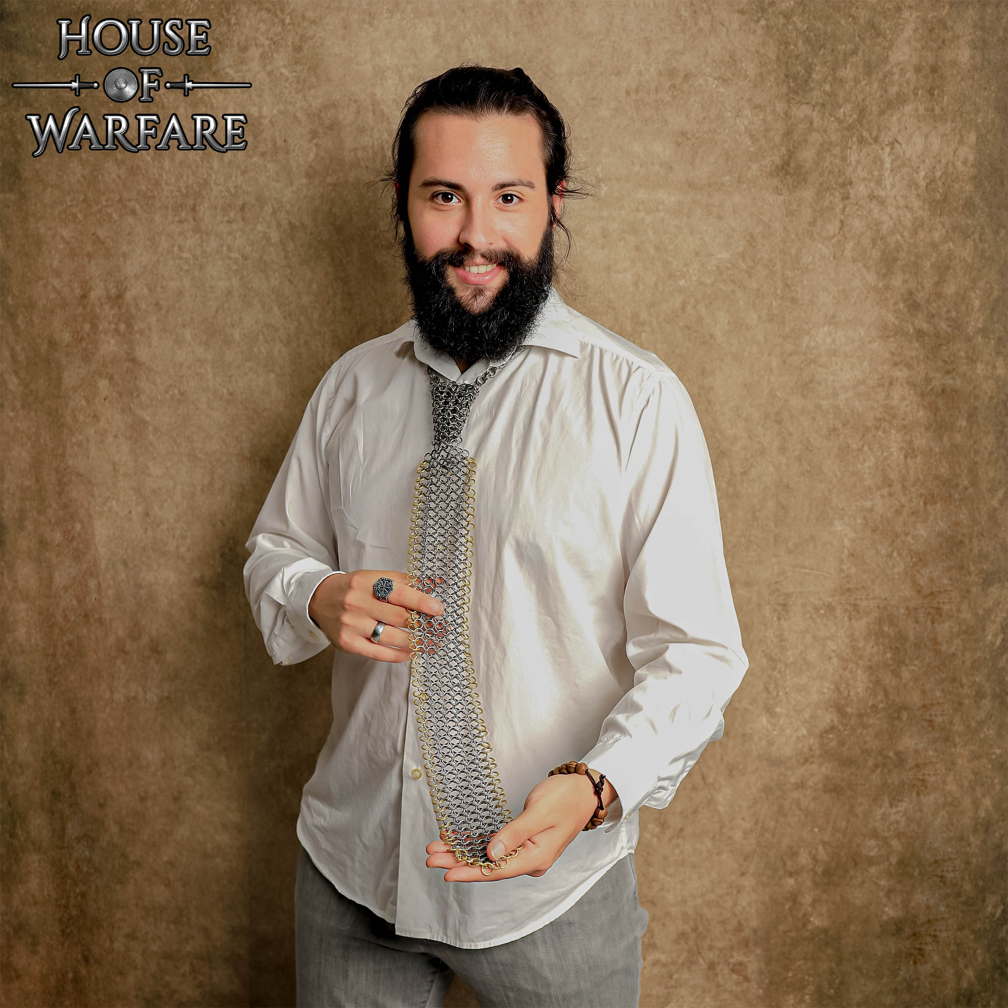 Corbata de Cota de Malla - Anillo de 8 Mm con Tope - Calibre 16, Acero Dulce y Latón Macizo - Ideal para Bricolaje y Reparaciones de Cota de Malla - Imagen 5