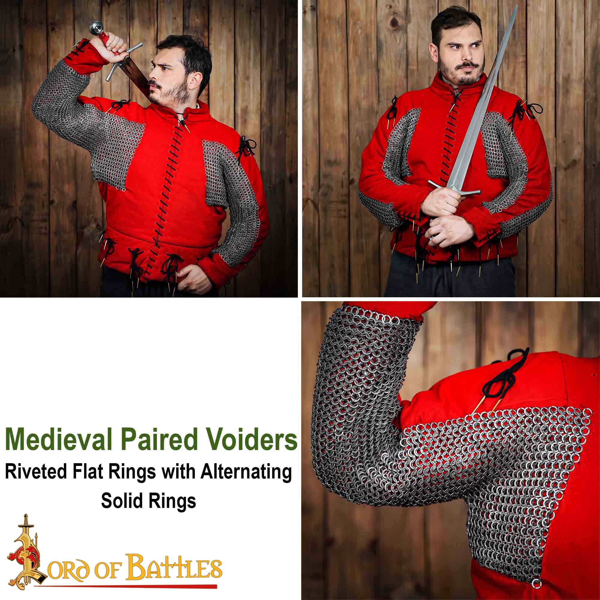 Válvulas de Cota de Malla (par) - Anillas Planas de 9 Mm Remachadas en Cúpula con Anillas Macizas Alternadas - Acero Dulce de Calibre 17 - Armadura Medieval para Larp, Disfraces - Imagen 9