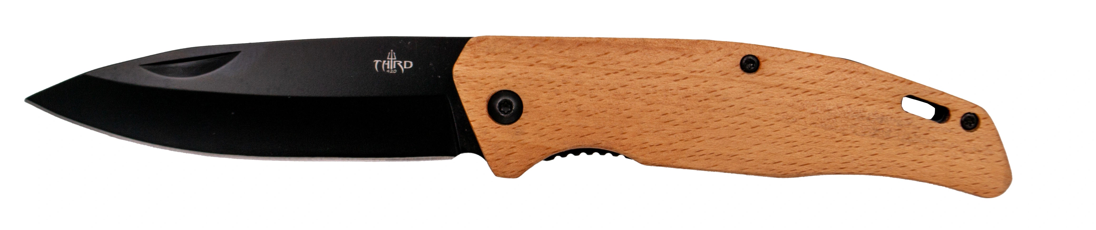 Imagen de Navaja Third - Mango de Madera de Arce parte de nuestra colección en Espadas y más, sitio oficial.