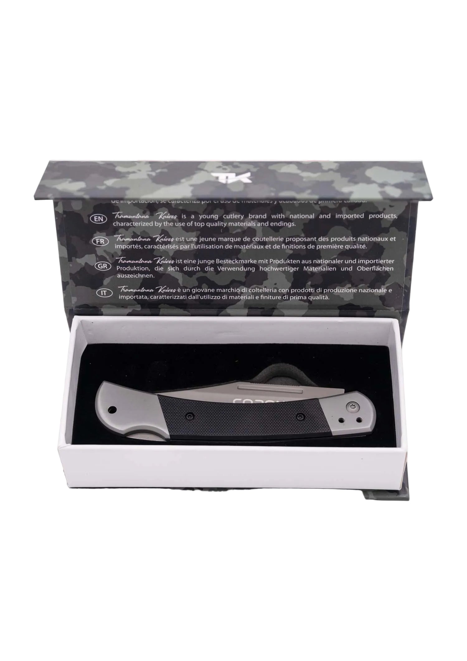 Navaja de Acero Inoxidable Coronel Tramuntana Gris G10 Negro