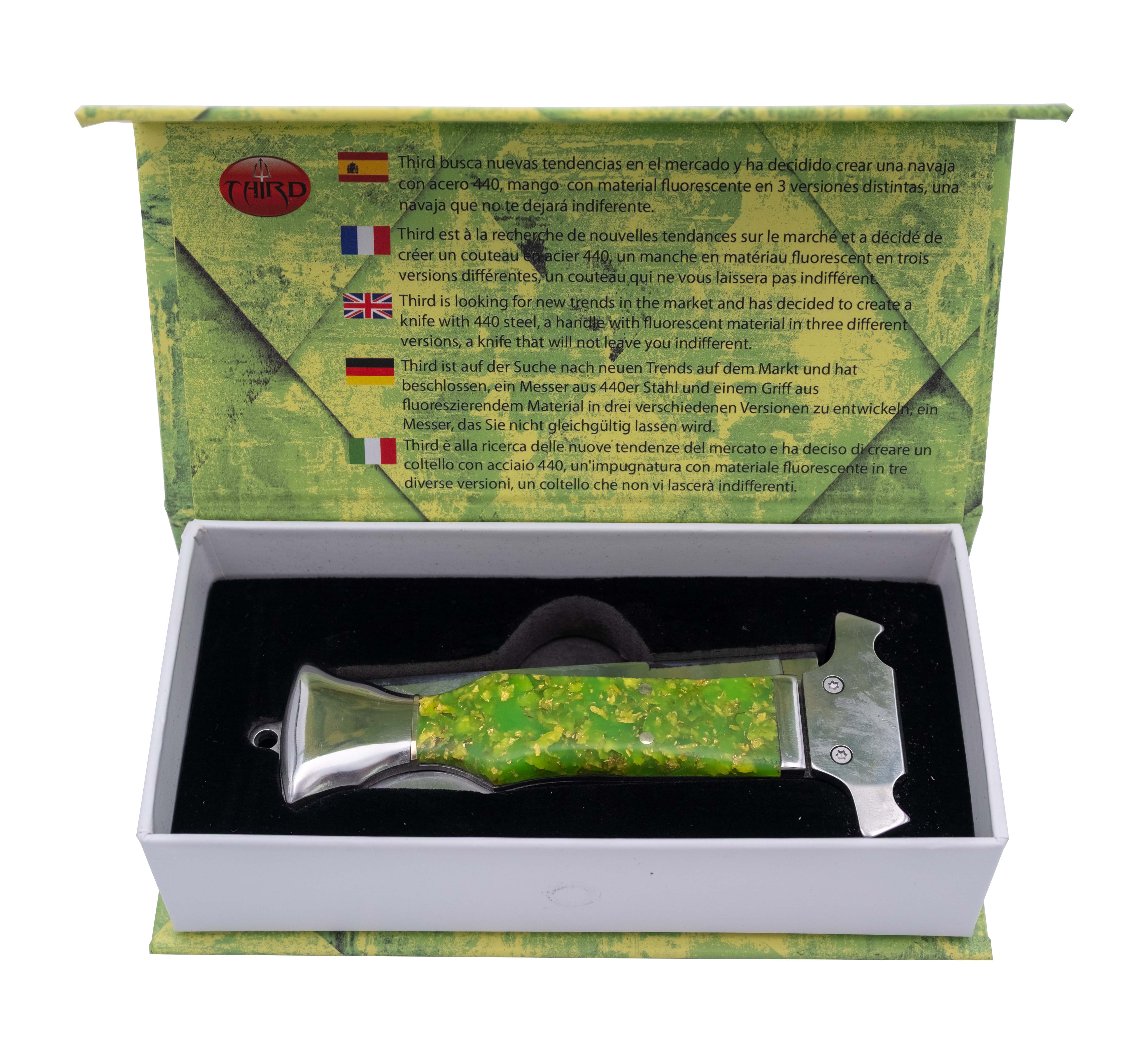 Navajas Third Brillo Espejo con Acrílico Fluorescente Varios Colores