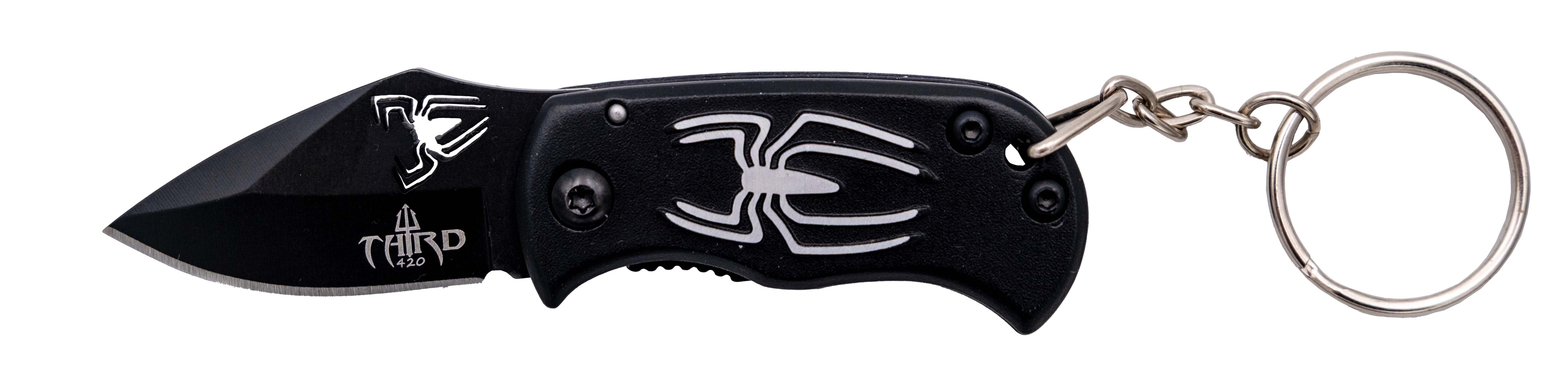 Navaja Llavero Third Negra con Araña Láser