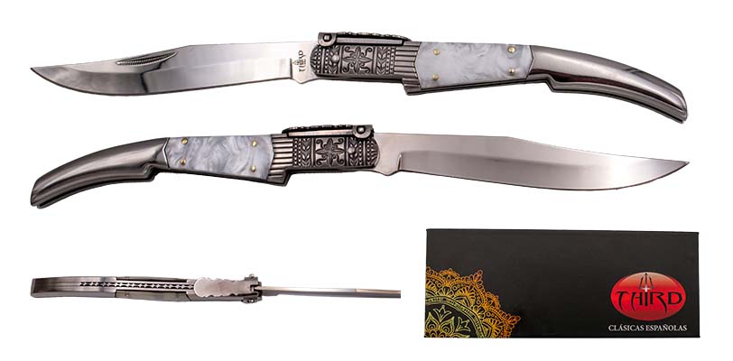 Third N50bd Pearl Silk Decorated Ratchet Knife