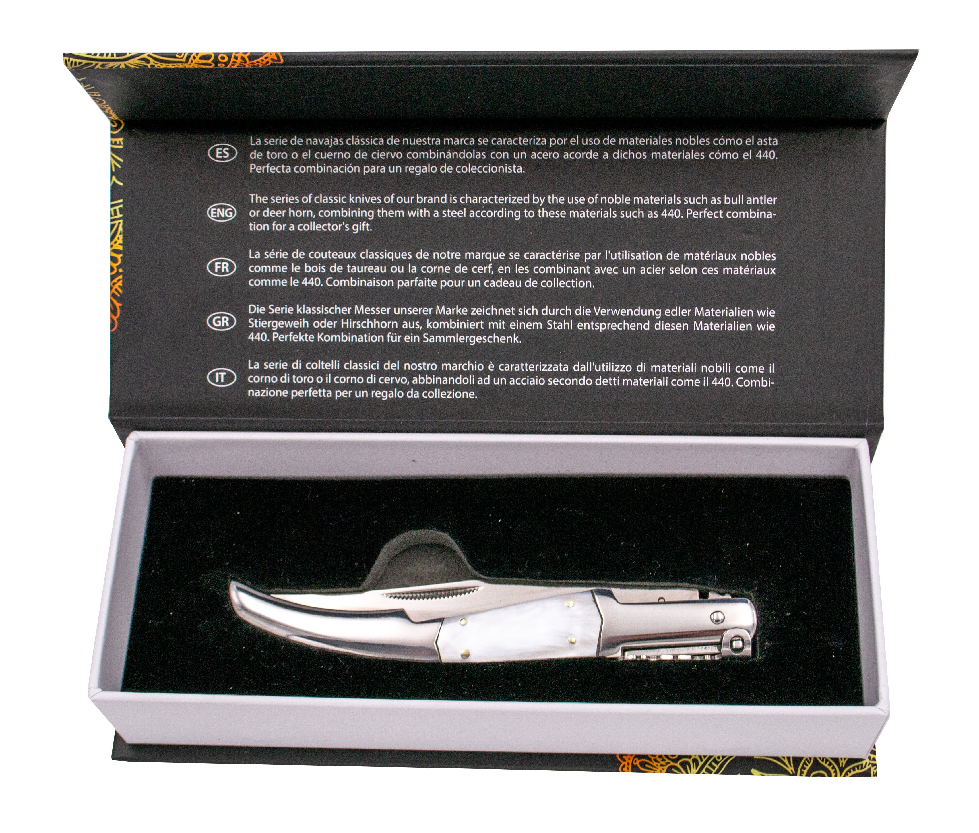 Third N50bd Pearl Silk Decorated Ratchet Knife