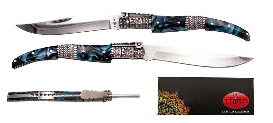 Third N53ad Decorated Sapphire Silk Ratchet Knife