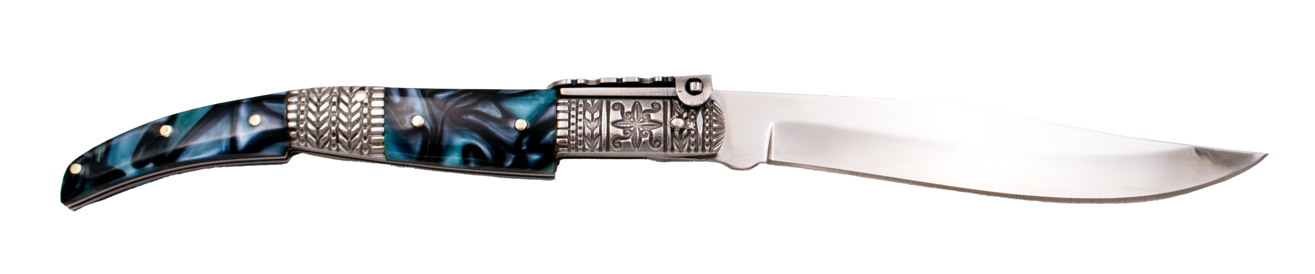 Third N53ad Decorated Sapphire Silk Ratchet Knife