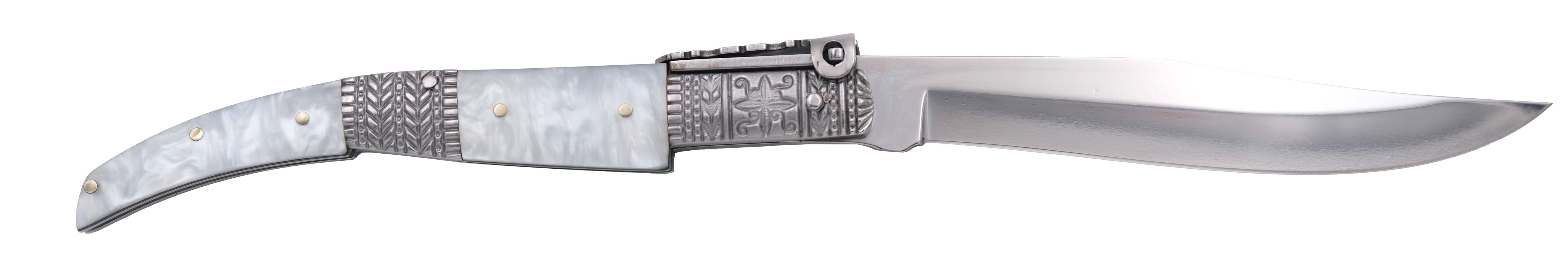 Navaja de Carraca Decorativa Seda Perla Inspiración Española