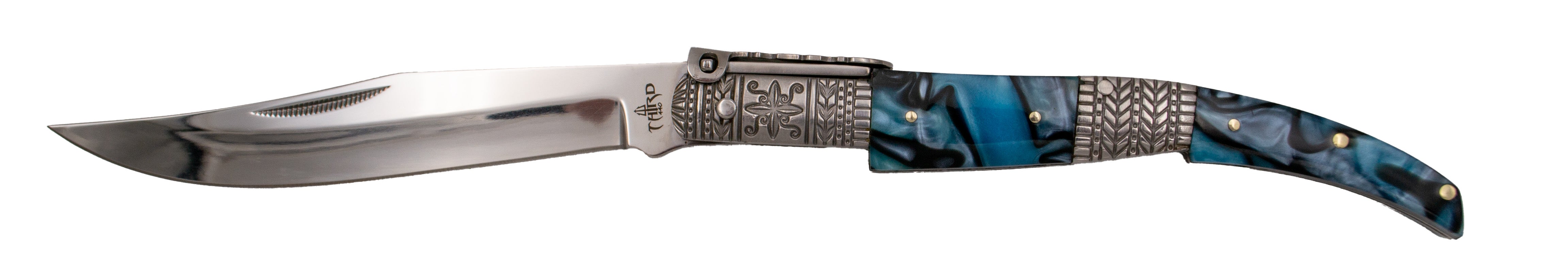 Navaja Carraca Third N54ad Seda Zafiro Decorada