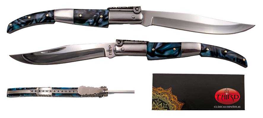 Navaja Carraca Third N54a Serie Zafiro Acrílico Azul