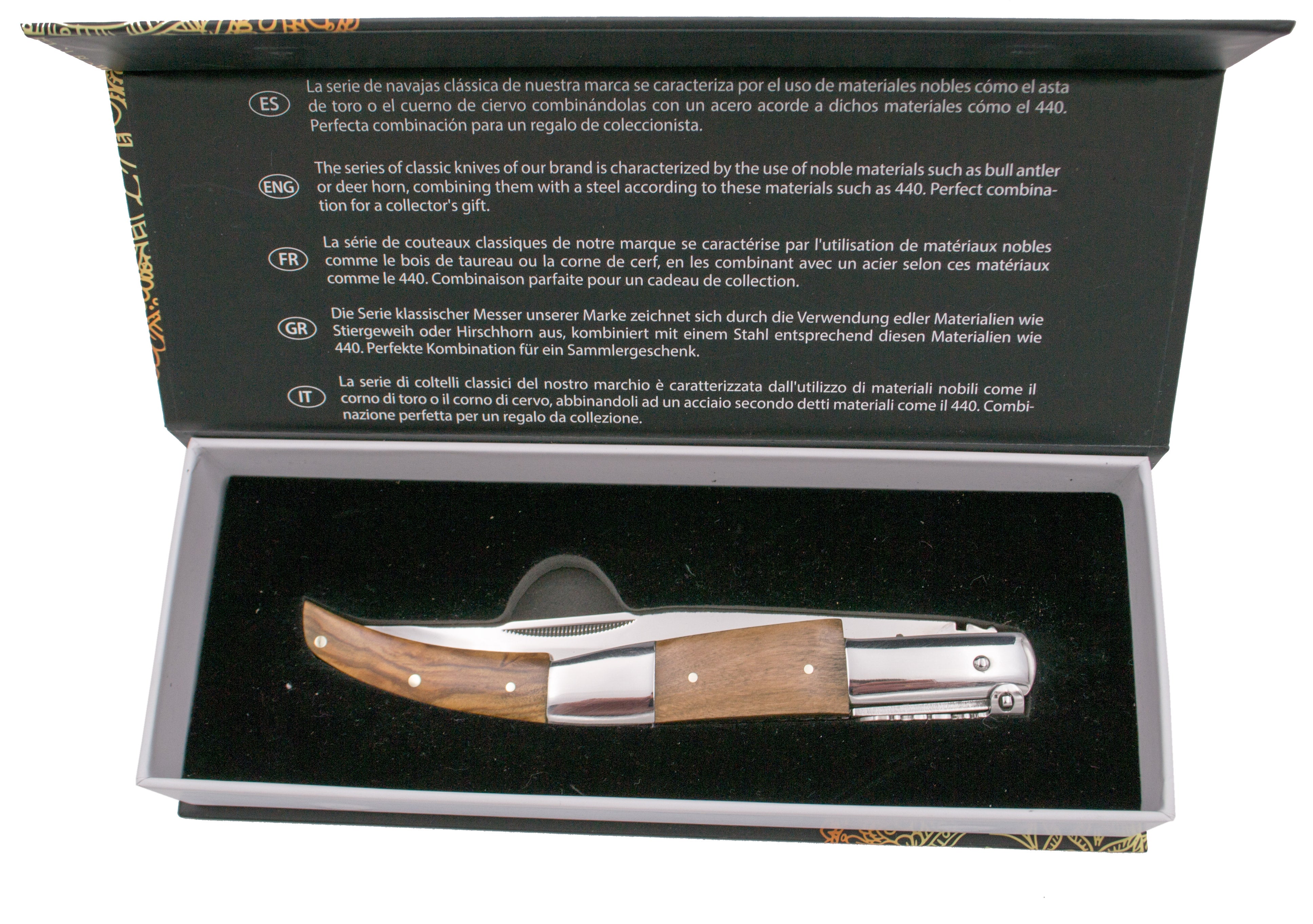 Navaja Carraca Third N55o Serie Ámbar Madera De Olivo