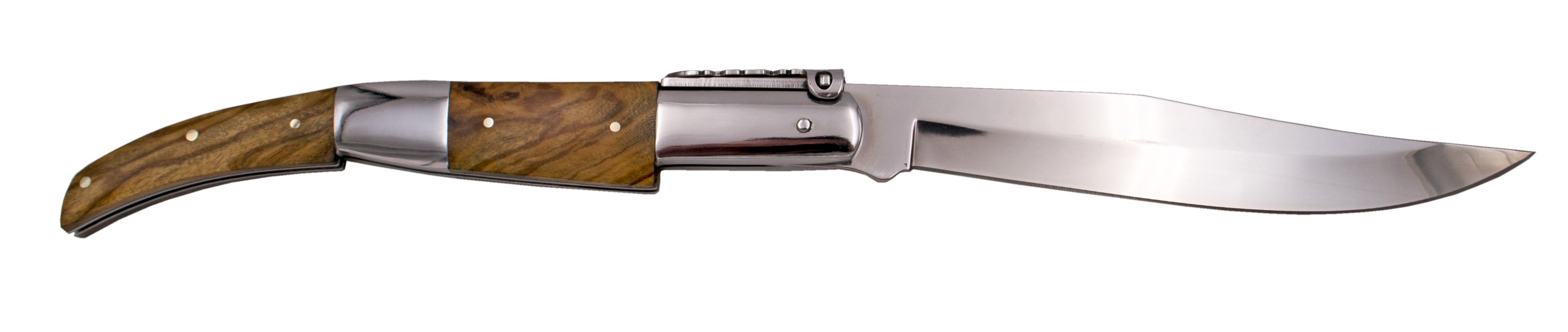 Terceira faca de catraca de madeira de oliveira da série Amber N55o