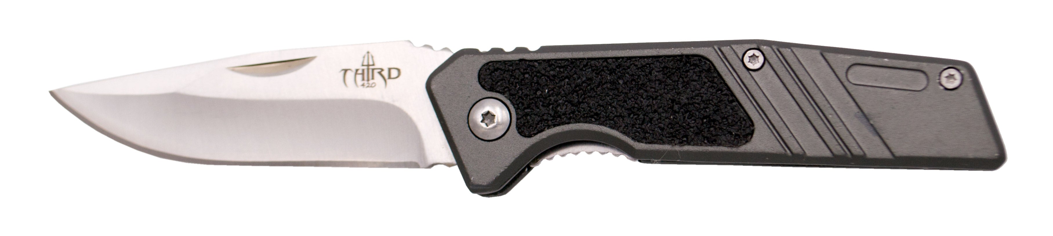 Third Aluminum Knife Gray Black Insert Stainless Steel 7.5 Cm