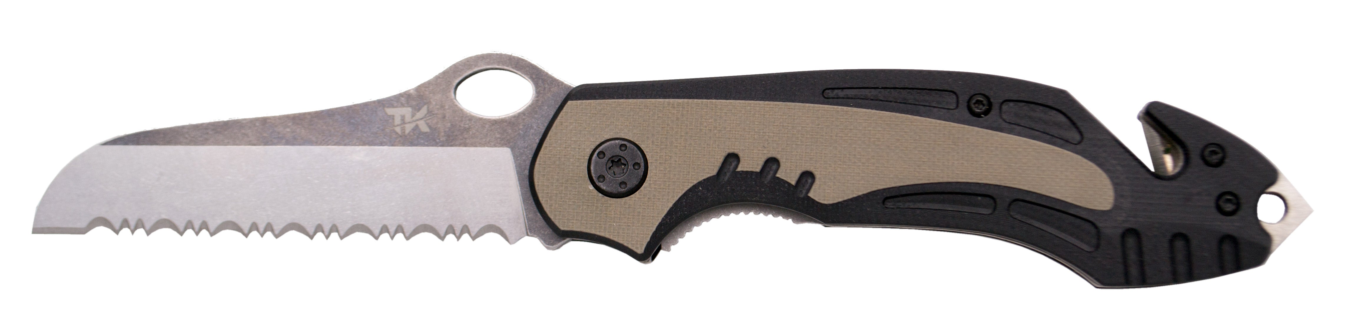 Tramuntana Rescue Knife G10 Texture Steel 420 Black 8.5 Cm Cable Saw