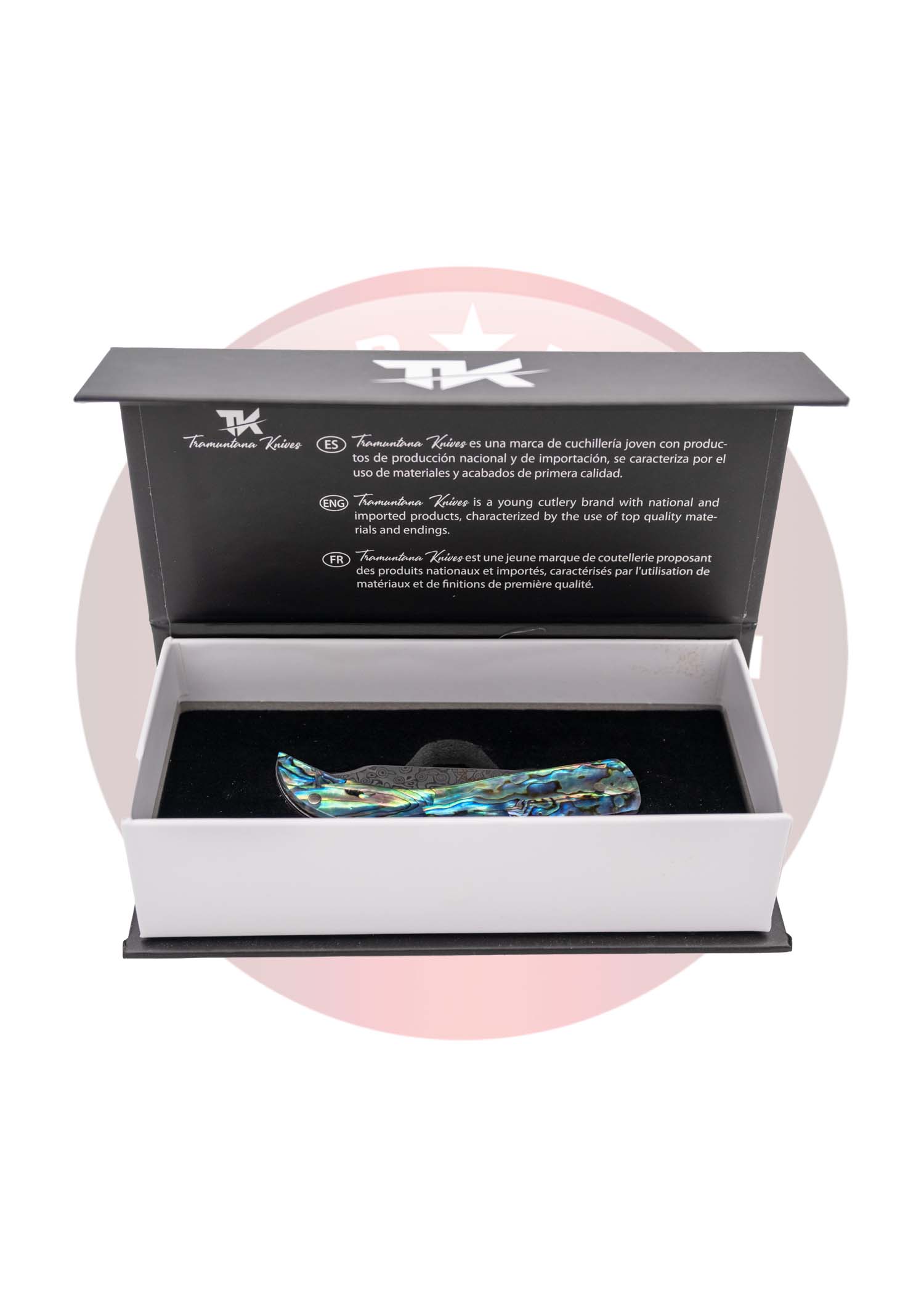 Navaja Rústica Tramuntana Knives en Acero de Damasco