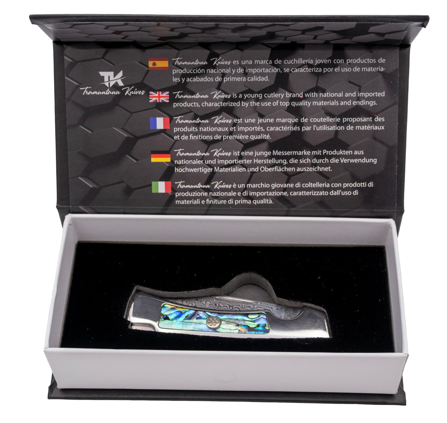Navaja Gran Danés Tramuntana Knives Acero Damasco