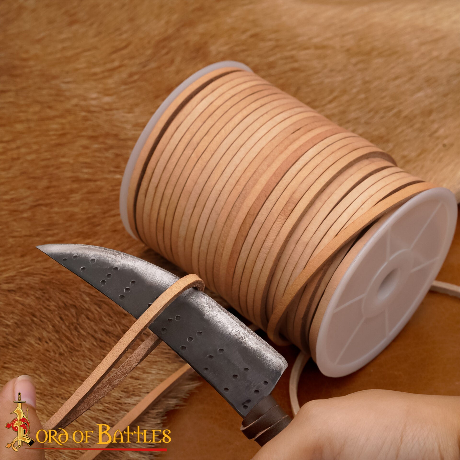 Cordón Medieval de Cuero - Carrete de 50 Metros | Cuero Plano de Grano Entero de Curtido Vegetal - Imagen 7