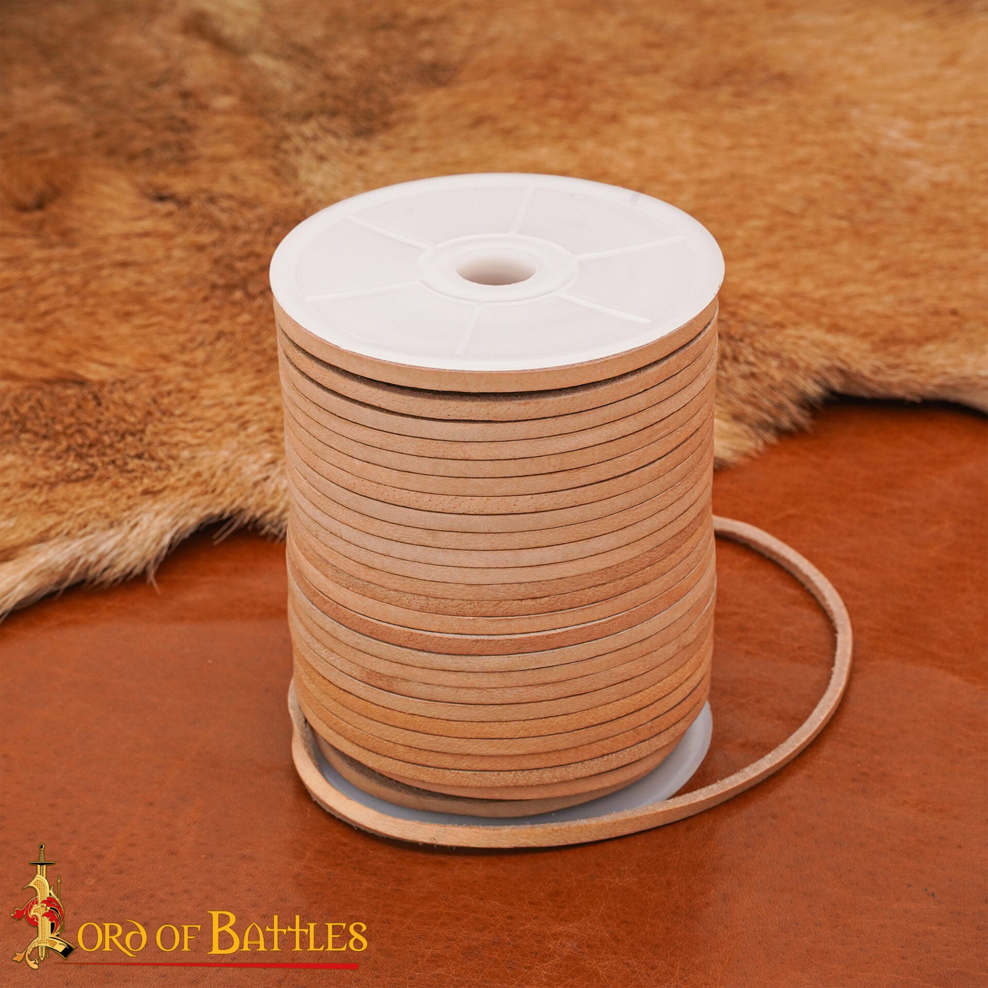 Cordón Medieval de Cuero - Carrete de 50 Metros | Cuero Plano de Grano Entero de Curtido Vegetal - Imagen 1