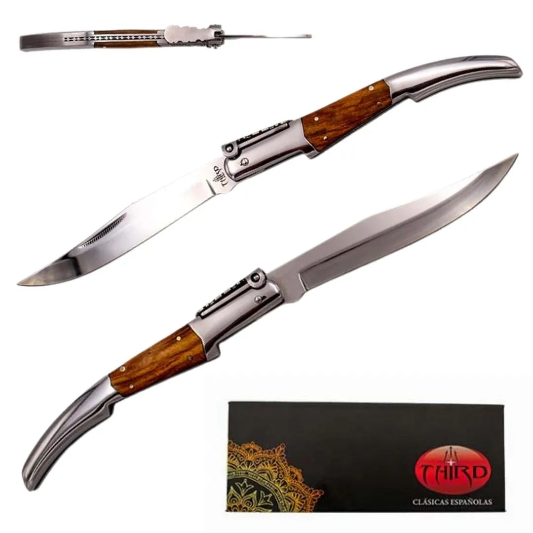 Imagen de Navaja Carraca Third N49o Serie Ámbar Madera De Olivo parte de nuestra colección en Espadas y más, sitio oficial.