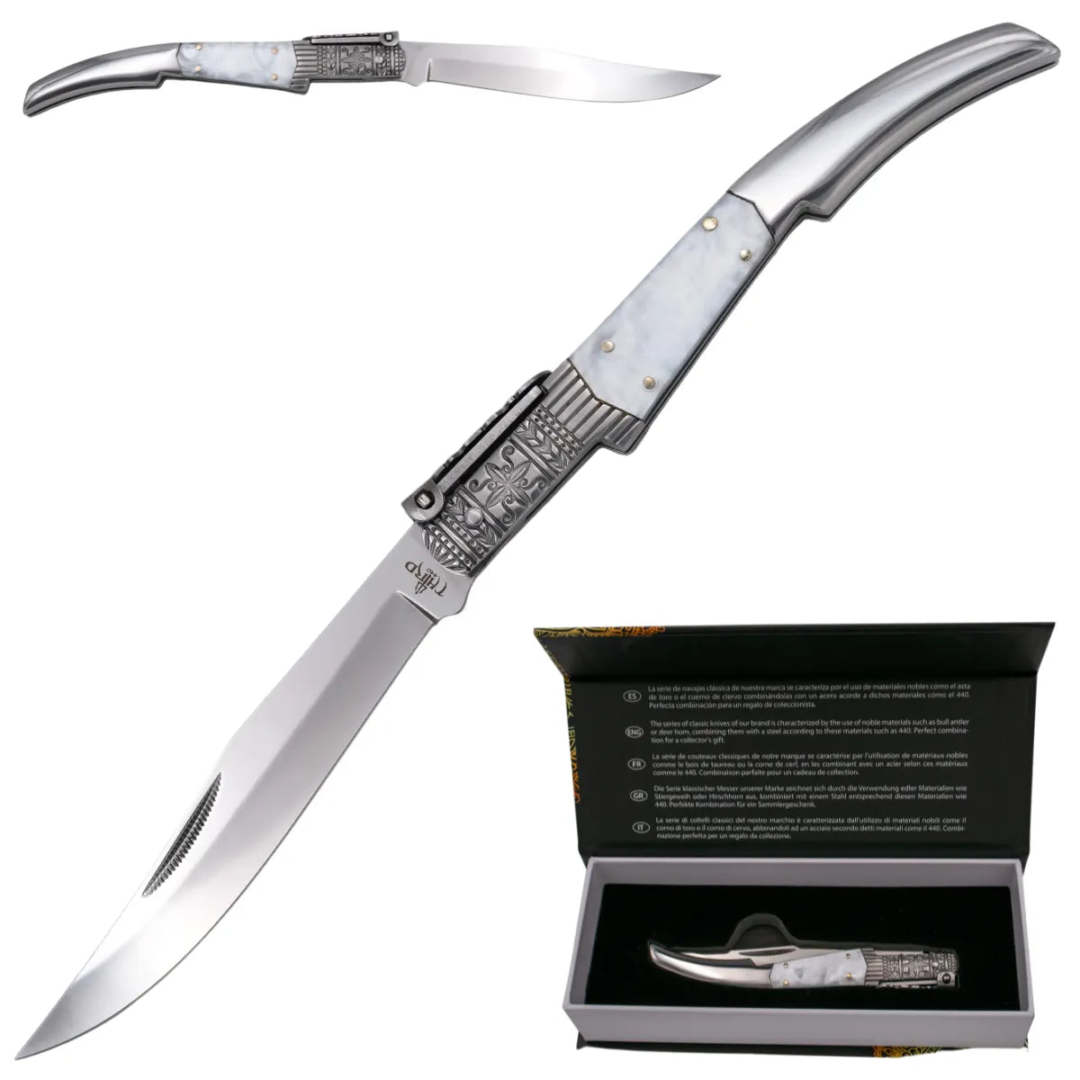 Navaja Carraca Third Seda Perla Decorada Acrílico