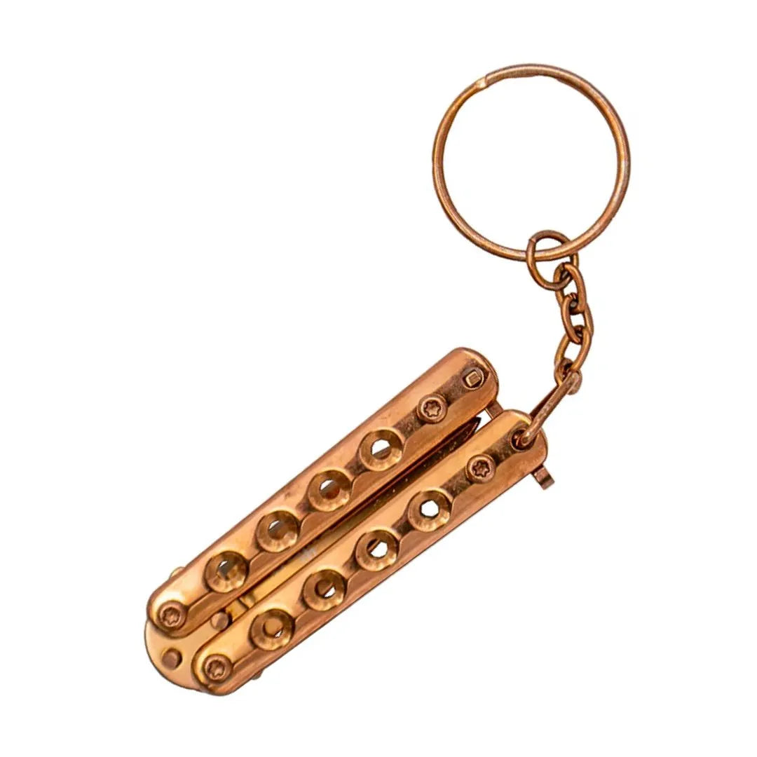 Third K2824r Butterfly Keychain Knife Rose Titanium Finish