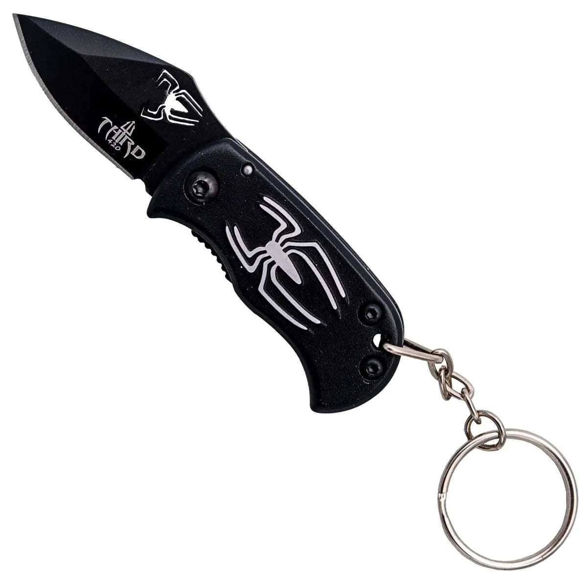 Navaja Llavero Third Negra con Araña Láser