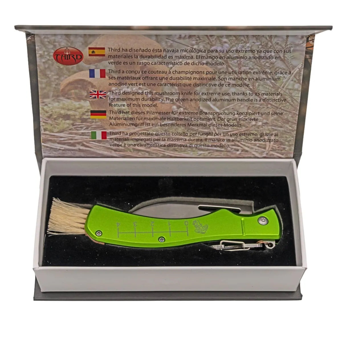 Navaja Micológica Third con Mango Anodizado Verde